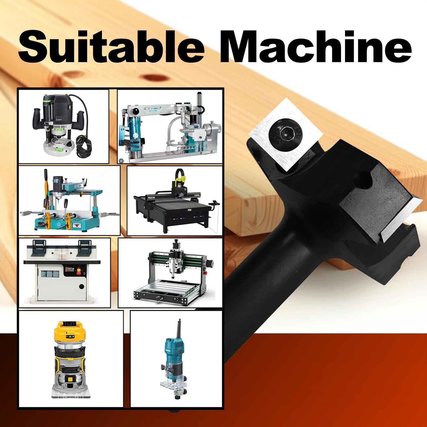 Fresa de Superficie CNC HIIZUG 1/2" Eje 50.8mm Diámetro 3 Flautas