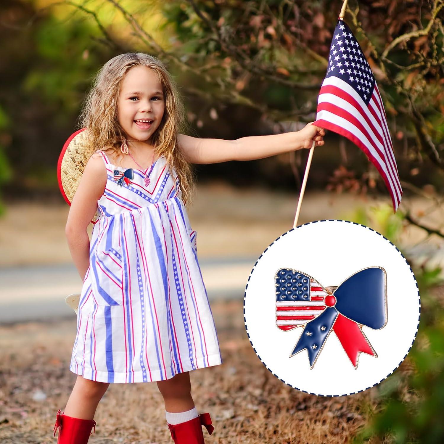 Giegxin 40 Pcs Pines de Bandera Americana para Ropa y Accesorios