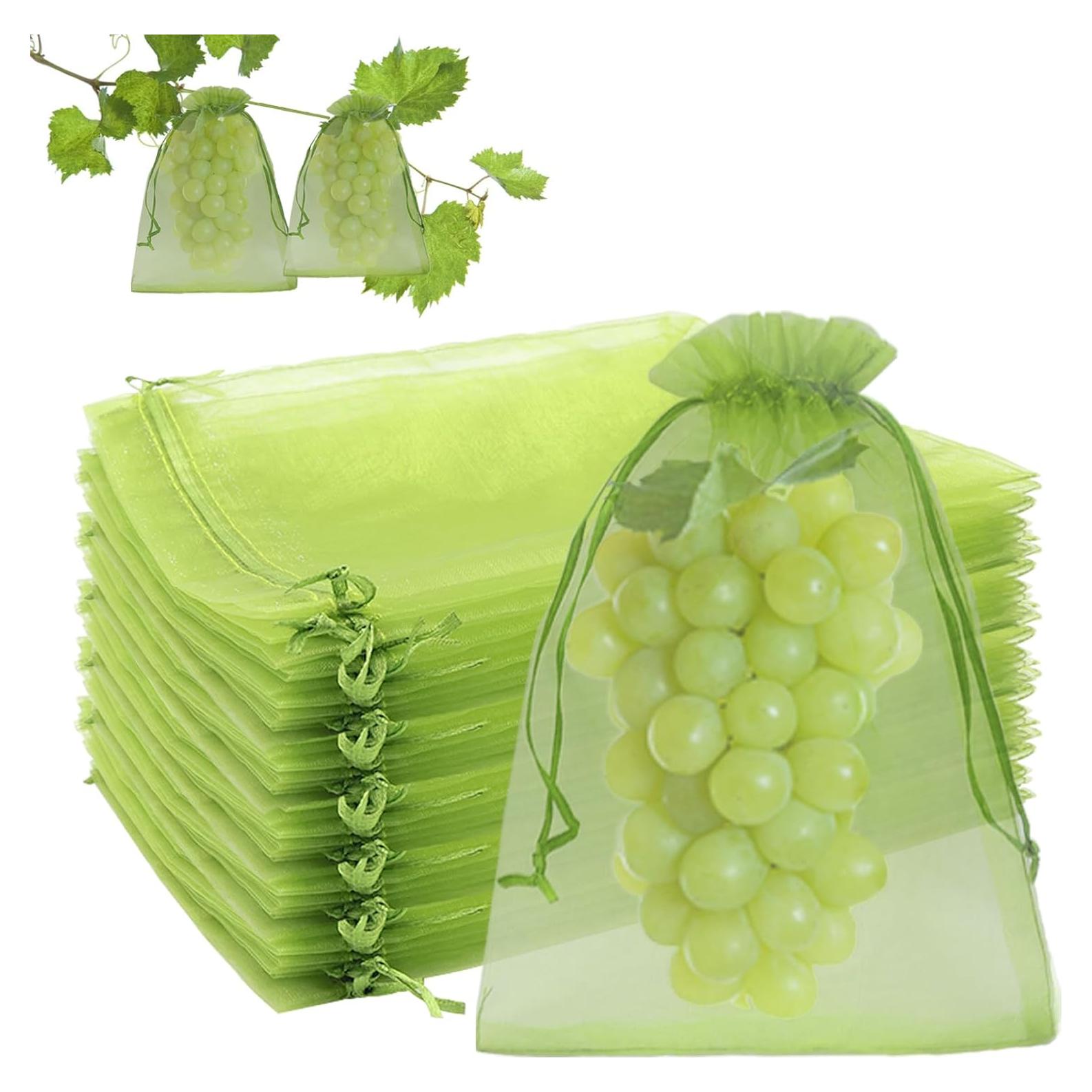 100 Bolsas de Protección de Frutas Uigidori 16.5x22.9 cm Verde