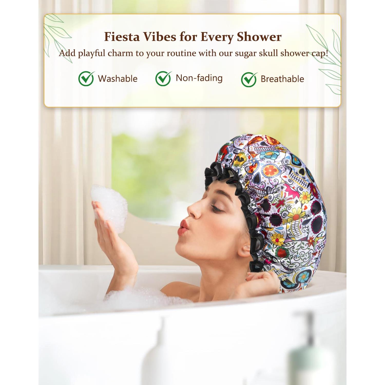 Gorro de Ducha Mikimini Extra Grande Impermeable para Mujeres