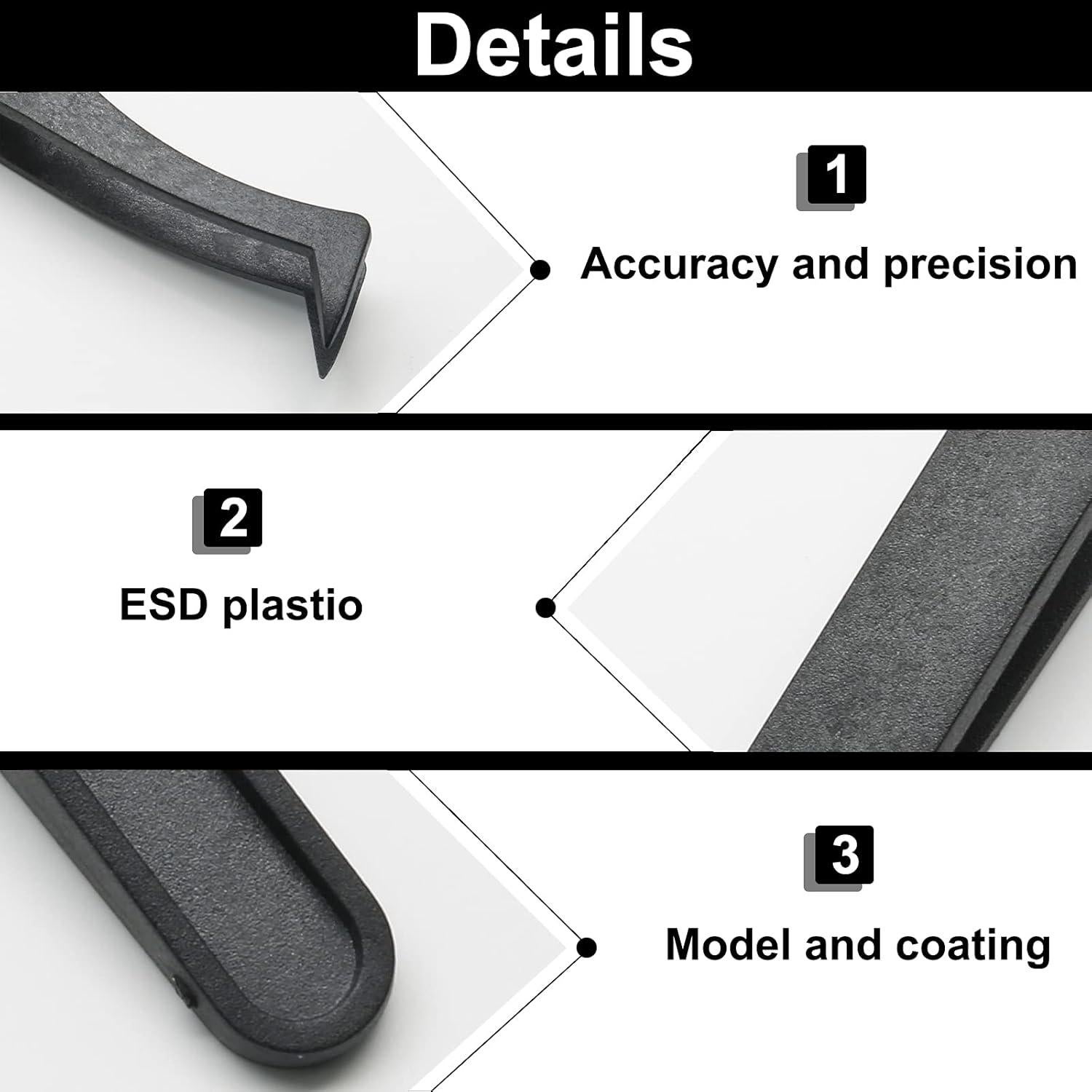Juego de 10 Pinzas de Plástico Antiestáticas Qjaiune 115mm
