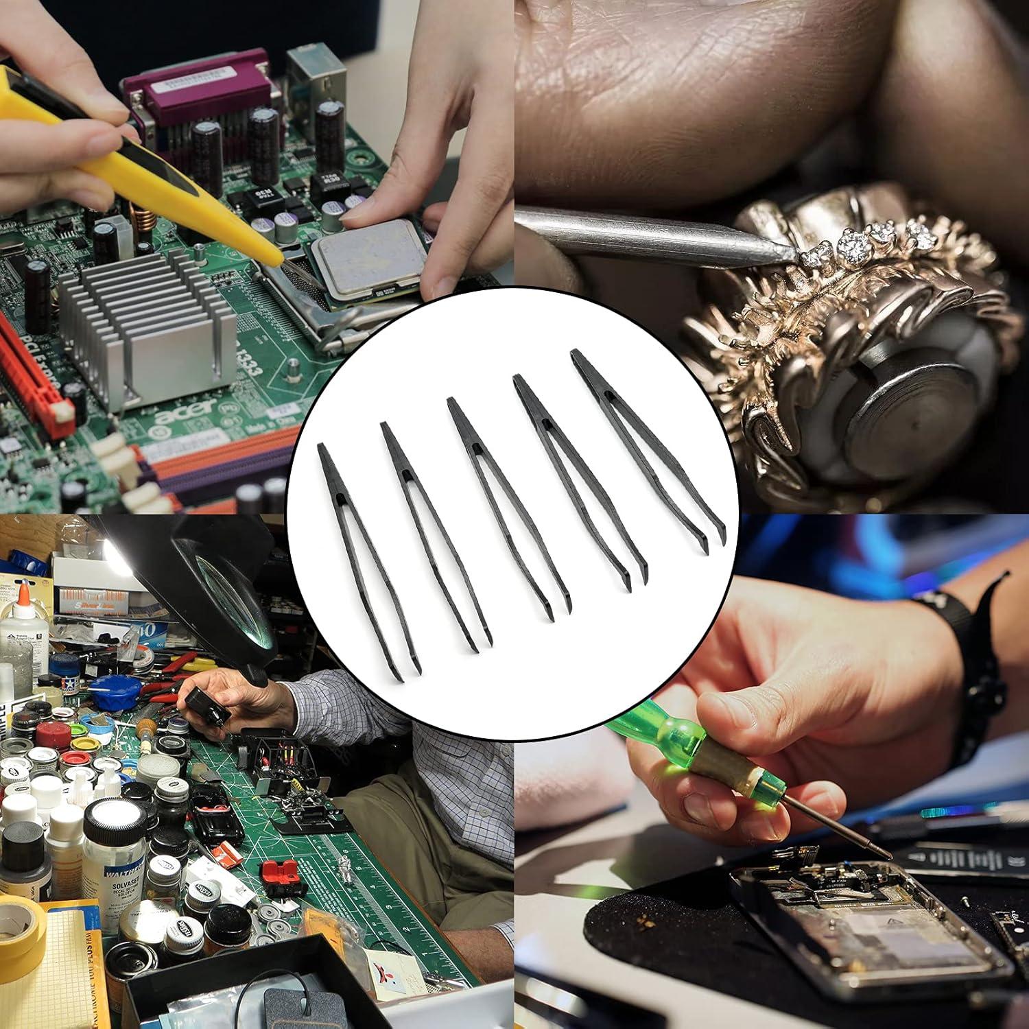 Juego de 10 Pinzas de Plástico Antiestáticas Qjaiune 115mm