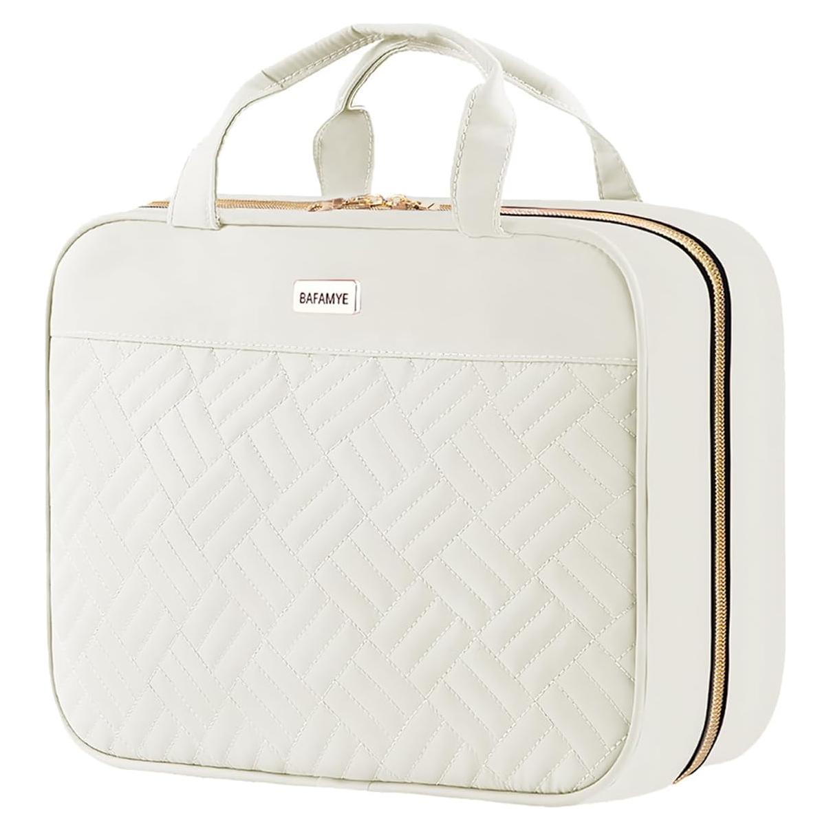 Bolsa de Aseo de Viaje BAFAMYE 8L Resistente al Agua Beige