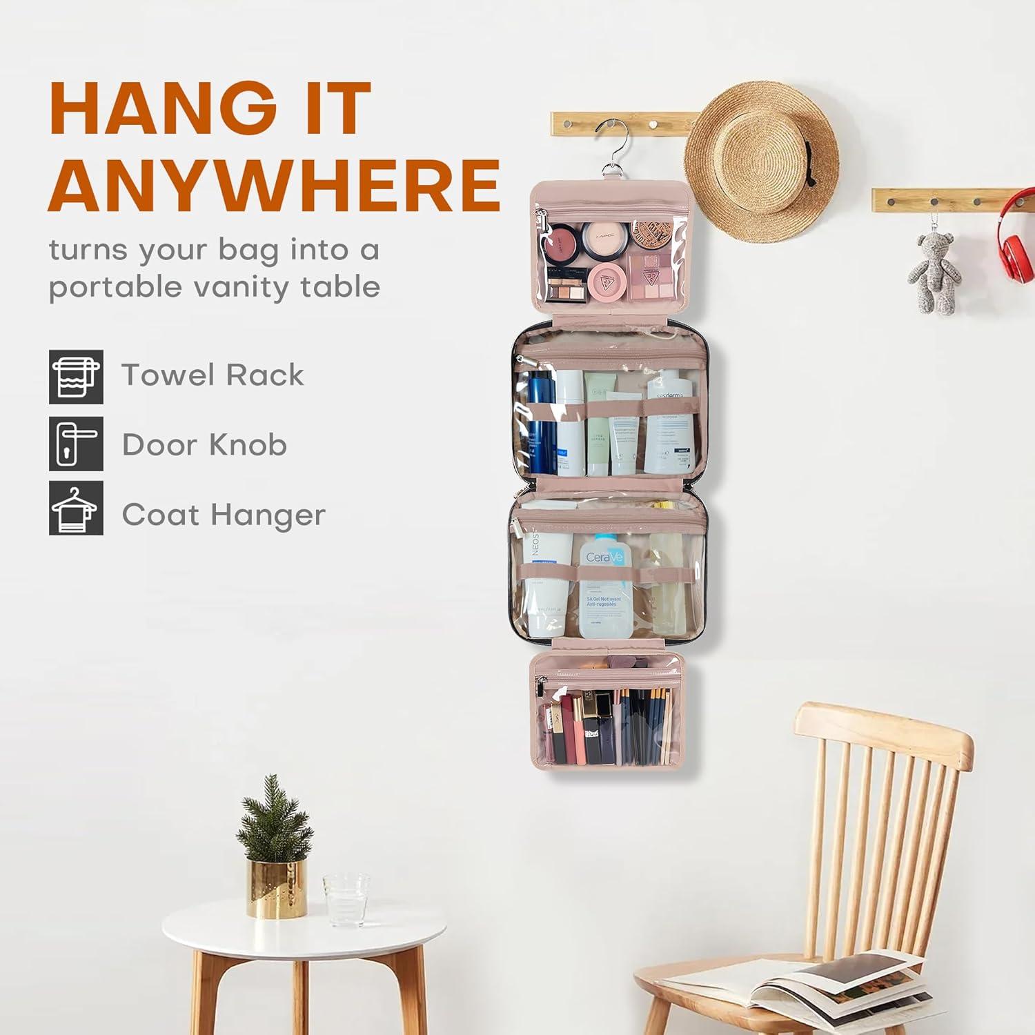 Bolsa de Aseo de Viaje BAFAMYE 8L Resistente al Agua Beige