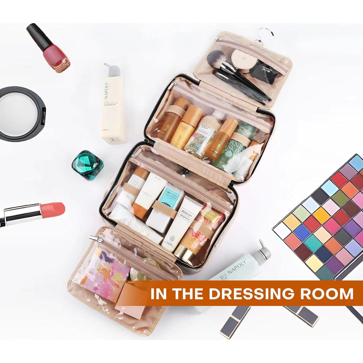 Bolsa de Aseo de Viaje BAFAMYE 8L Resistente al Agua Beige