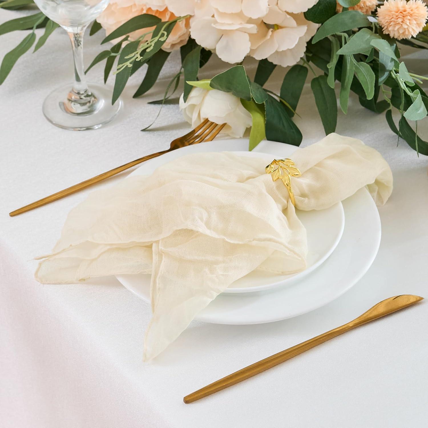 Paquete de 12 Servilletas de Gasa Beige 50.8cm Xiomot