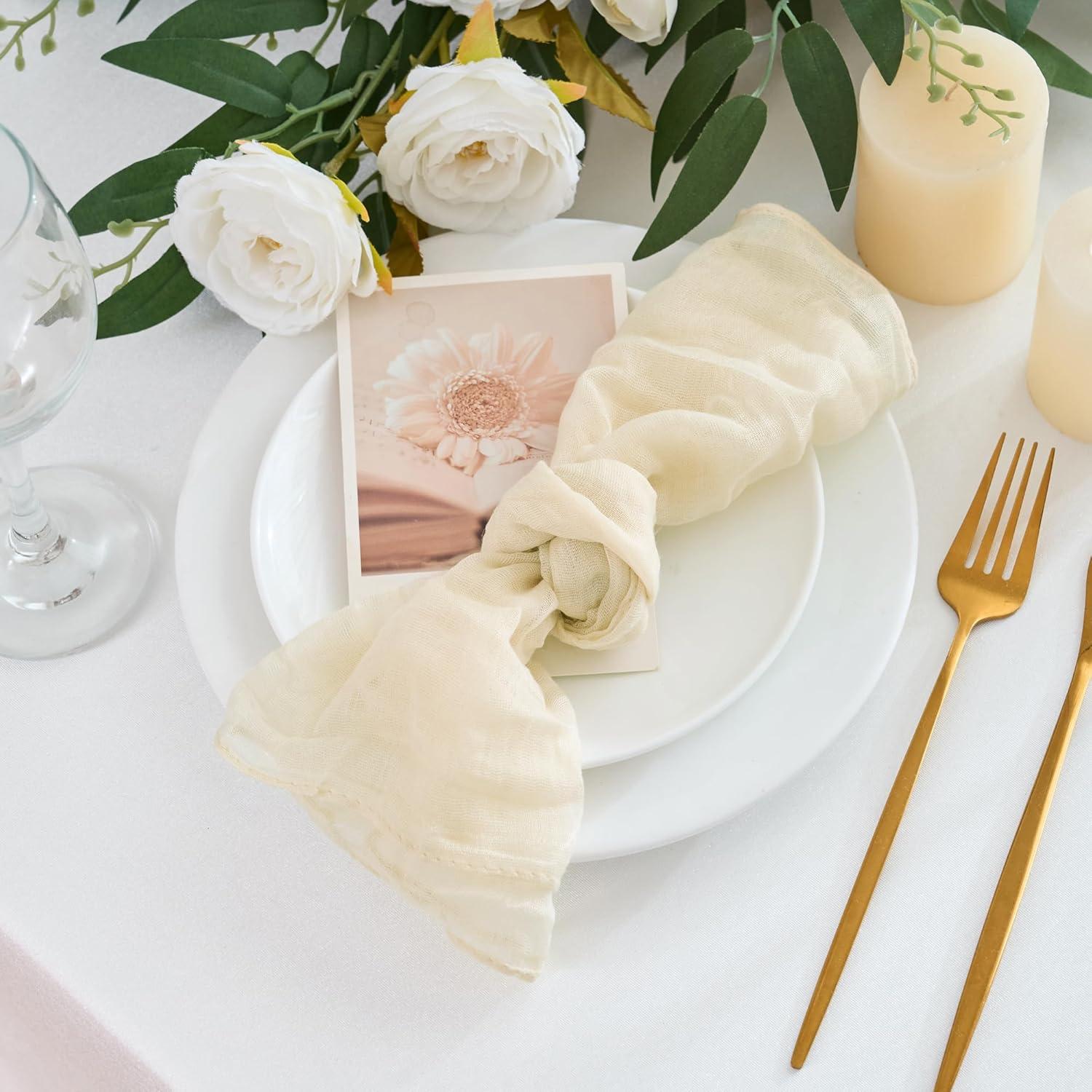 Paquete de 12 Servilletas de Gasa Beige 50.8cm Xiomot