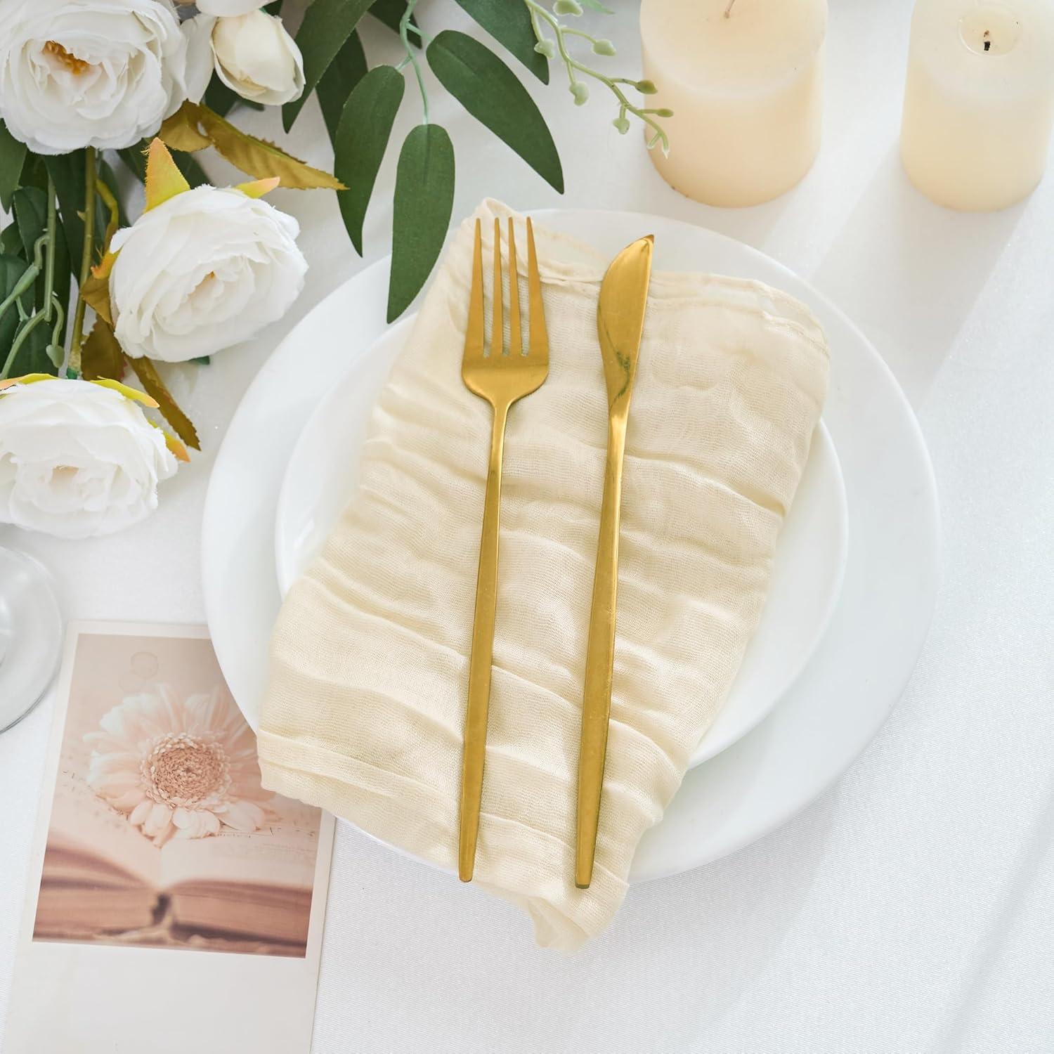 Paquete de 12 Servilletas de Gasa Beige 50.8cm Xiomot