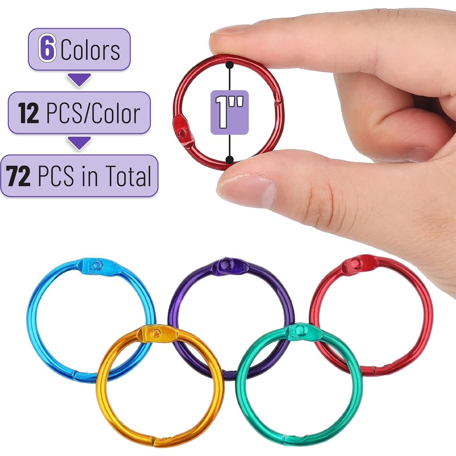 Anillos de carpeta suelta Mr. Pen 72 unidades 2.54 cm colores