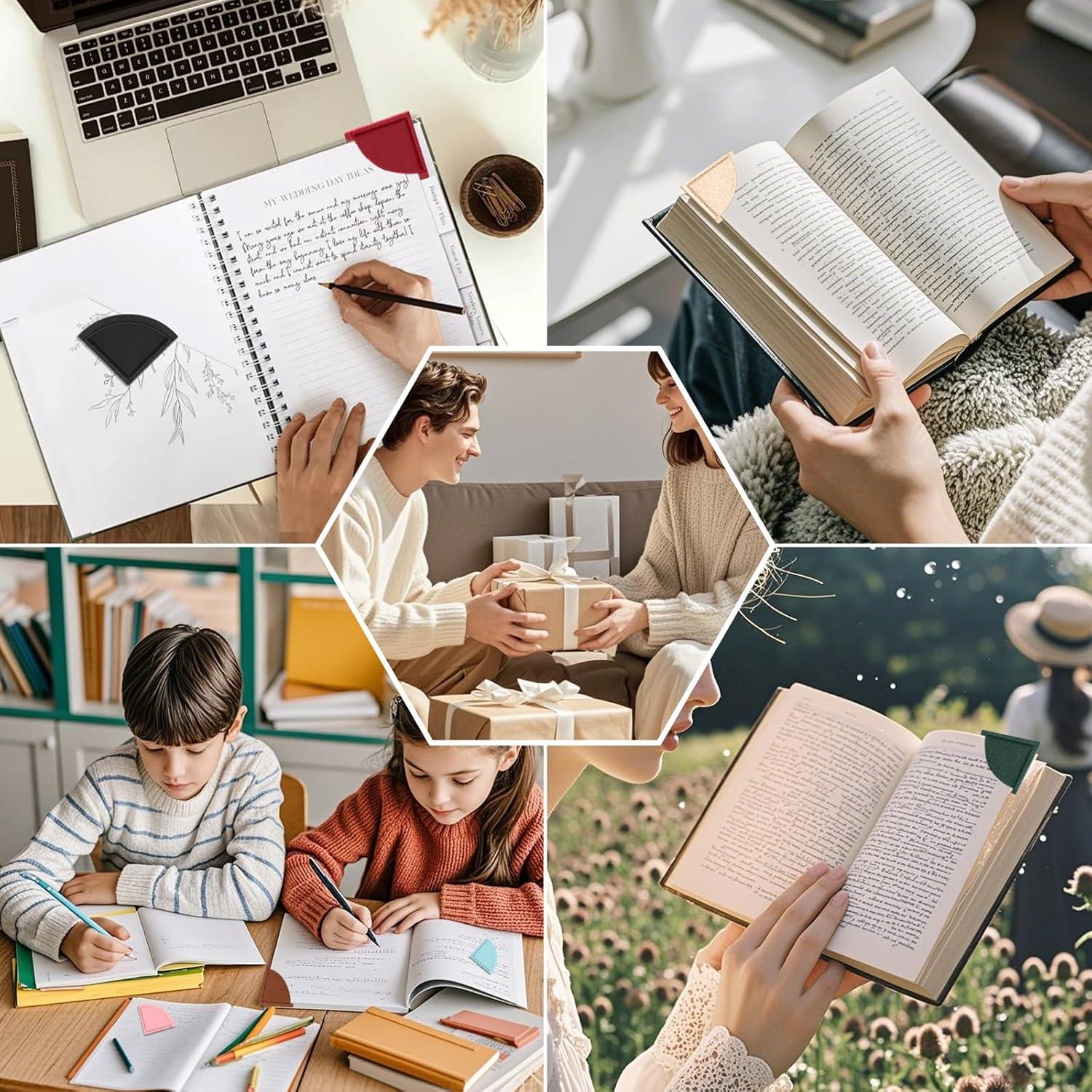 Marcadores de Libros de Cuero Kdafio - 6 Pcs Abanico Personalizables