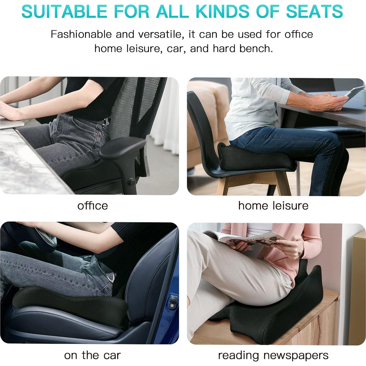 Cojín de Memoria Benazcap para Silla de Oficina y Coche - Negro