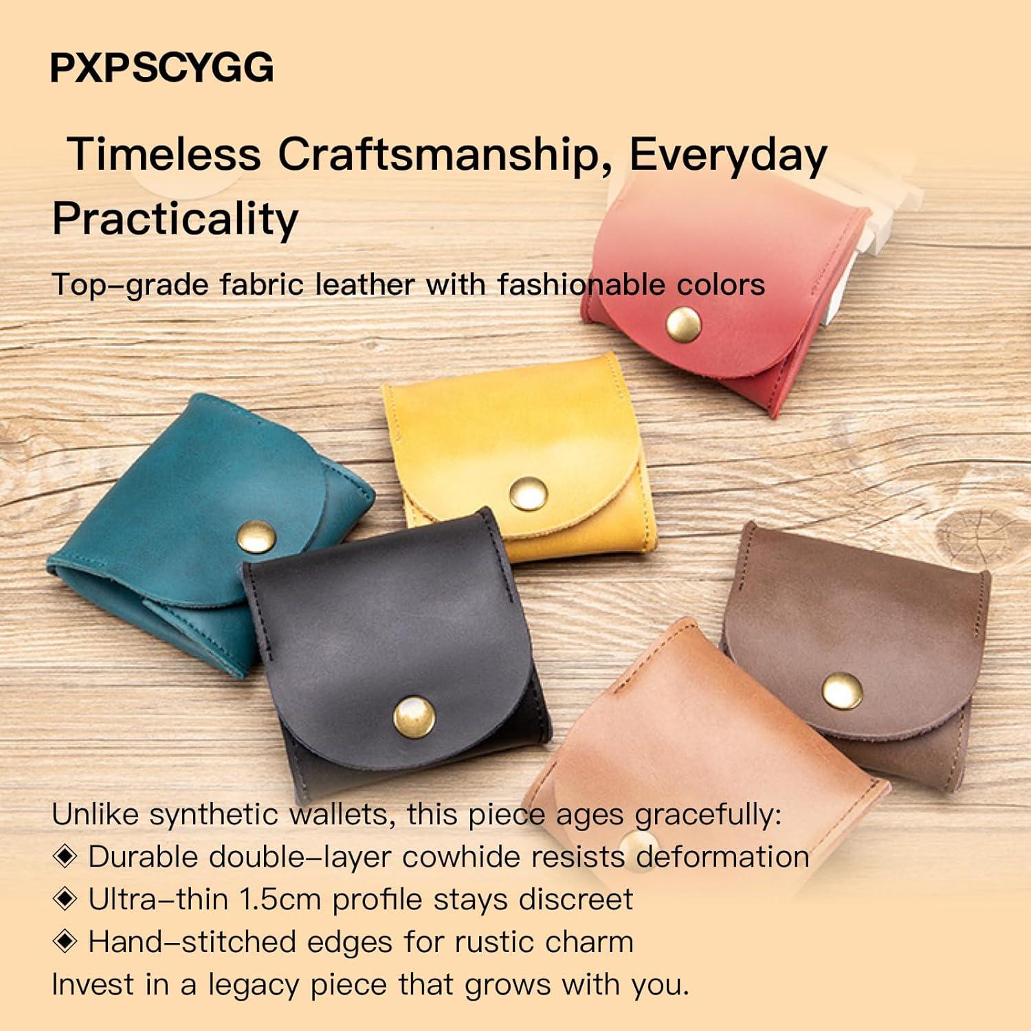 Monedero de Cuero Rústico Hecho a Mano - Compacto y Ligero