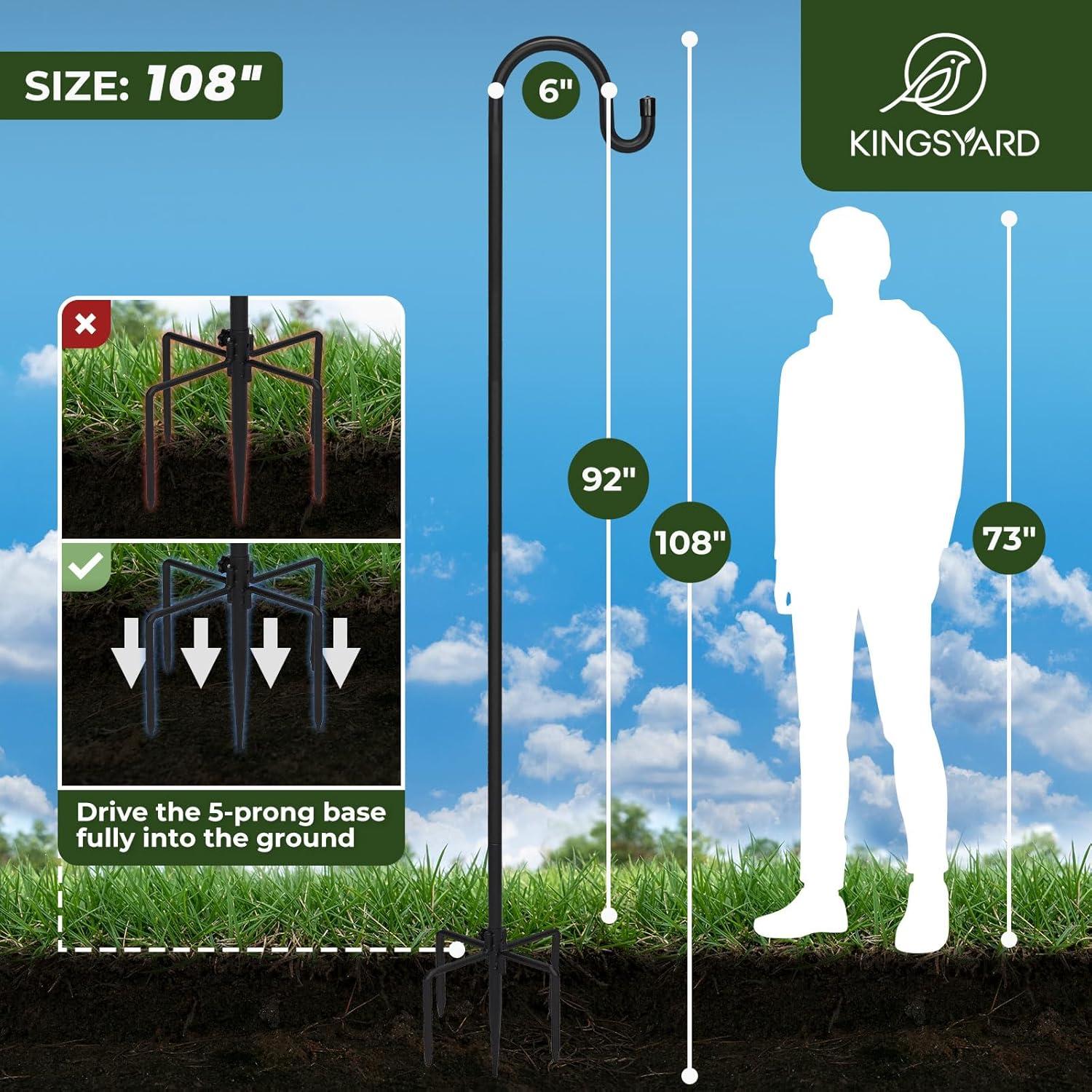 Gancho Ajustable Kingsyard 112 cm para Comederos de Aves