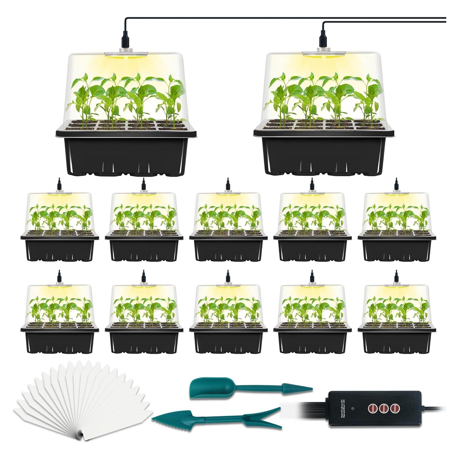 Bandeja de Inicio de Semillas LYDTICK con Luz y Temporizador
