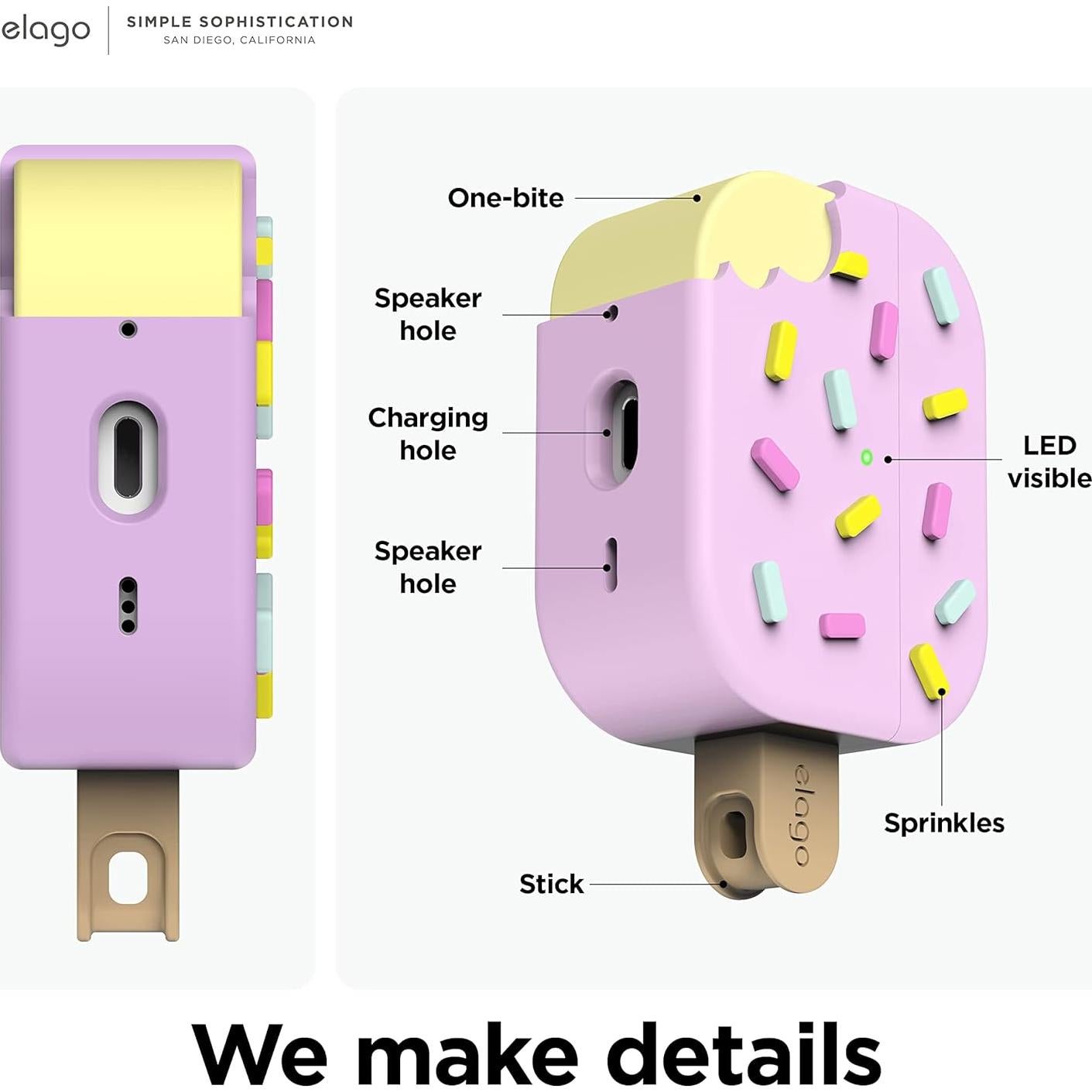 Funda de Helado elago para AirPods Pro 2 - Arándano, Carga Inalámbrica