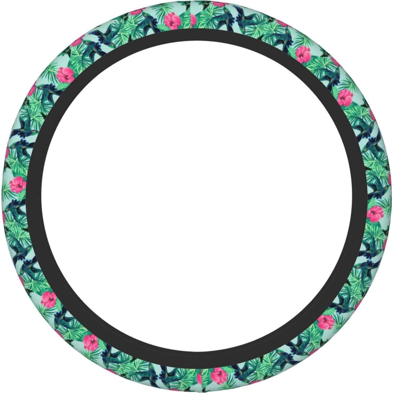 Cubierta de Volante Neopreno WENYINDIAN 15" Flores Hawaianas