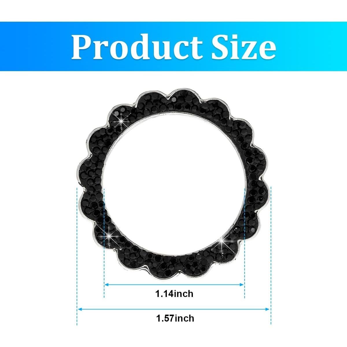 Anillo de Arranque de Coche KHGUZ con Rhinestones Negro