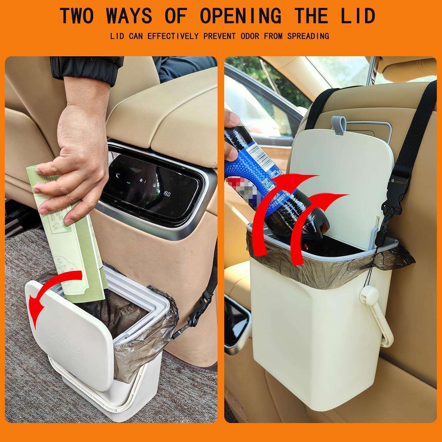 Basurero de coche Yicheyiyou a prueba de fugas 3.7L Blanco