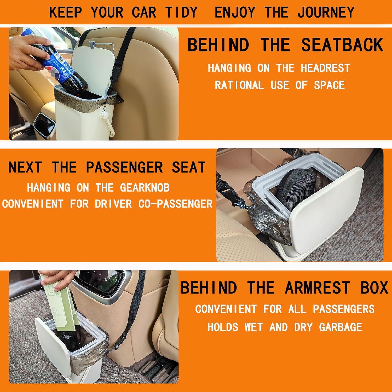 Basurero de coche Yicheyiyou a prueba de fugas 3.7L Blanco