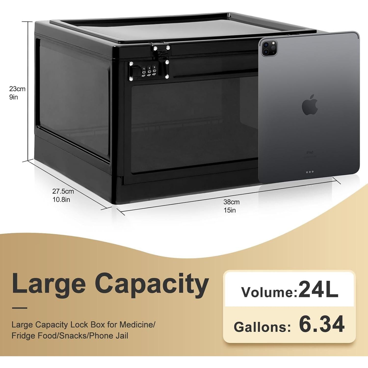 Caja de Seguridad Grande Lalifebuss 24L Cerrable con Código