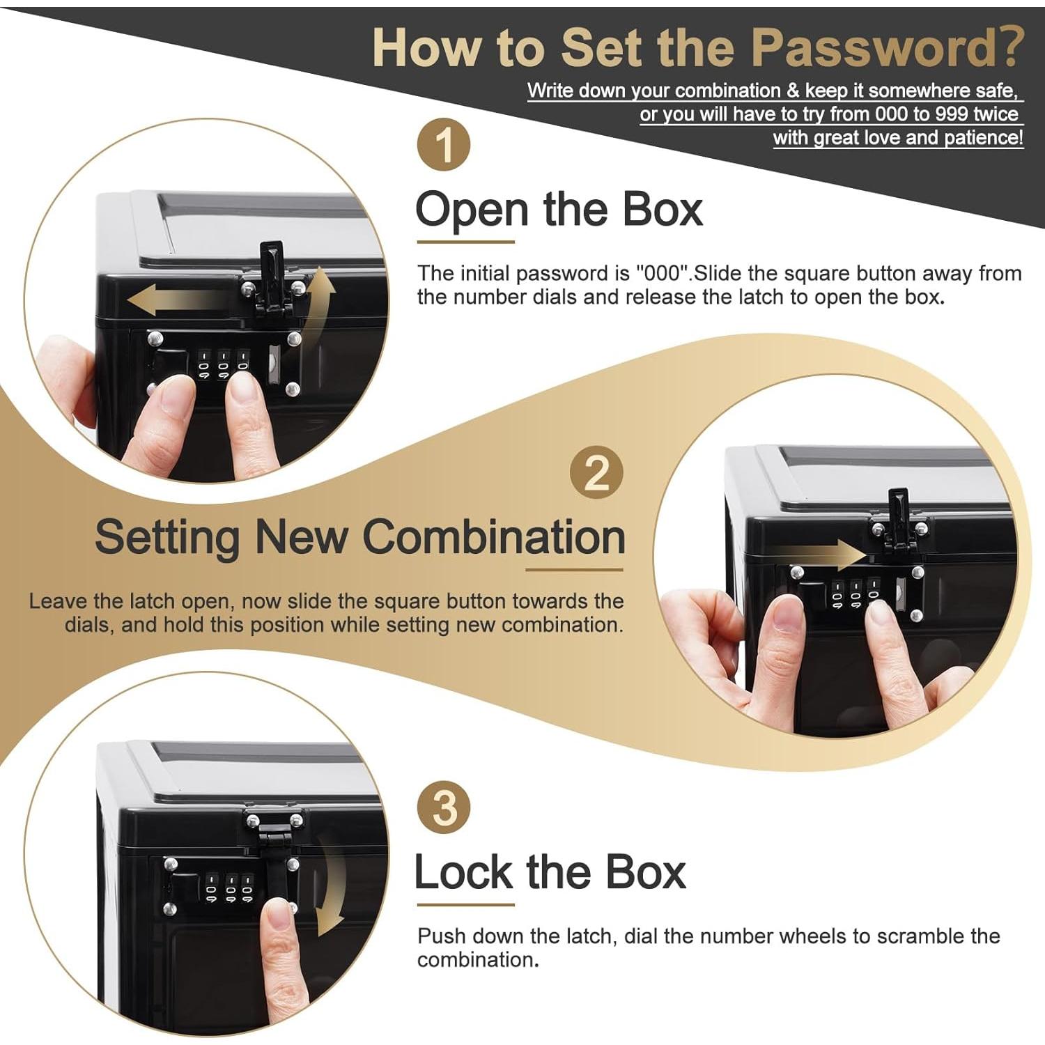 Caja de Seguridad Grande Lalifebuss 24L Cerrable con Código