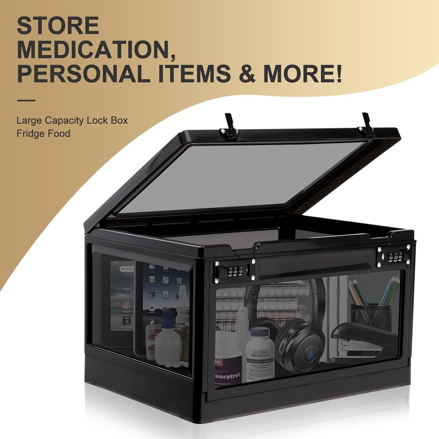 Caja de Seguridad Grande Lalifebuss 24L Cerrable con Código