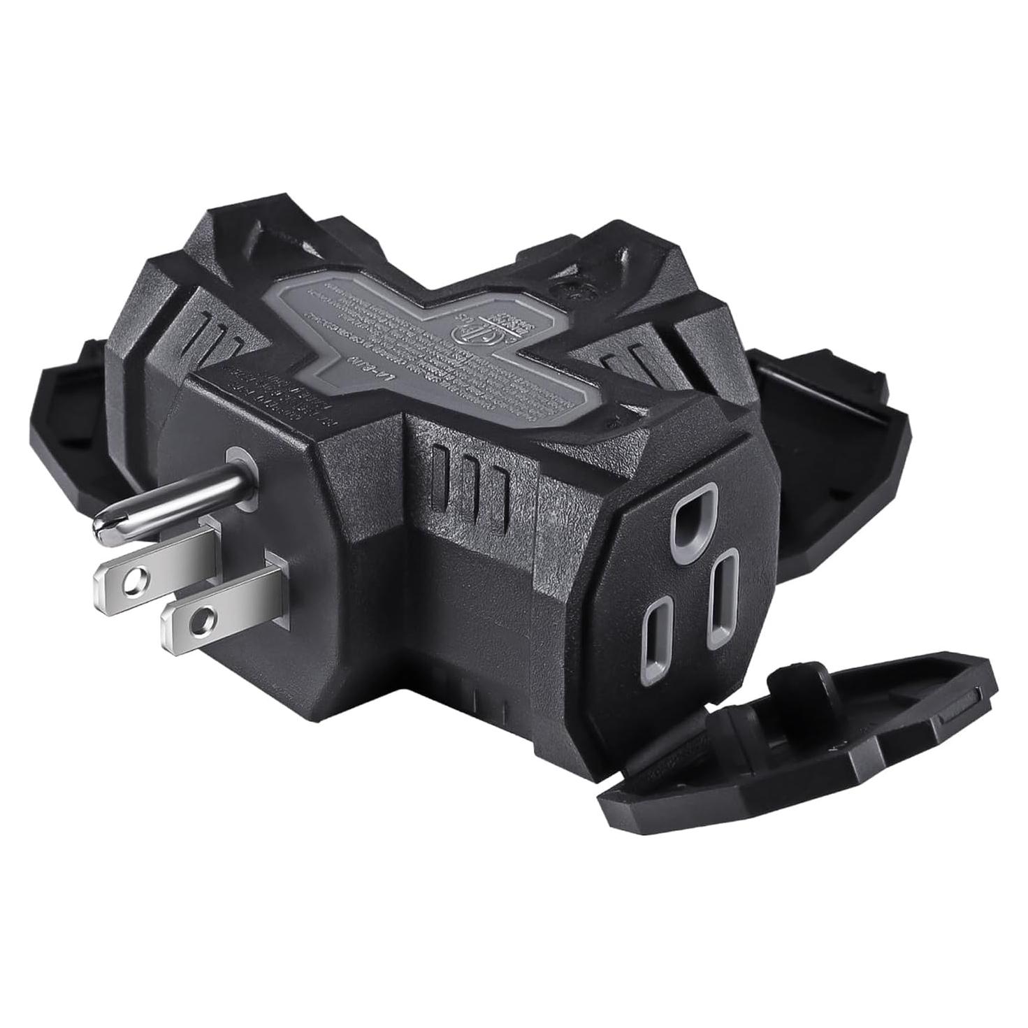 Adaptador de Pared 3 Salidas FiiMan Negro Resistente a la Intemperie