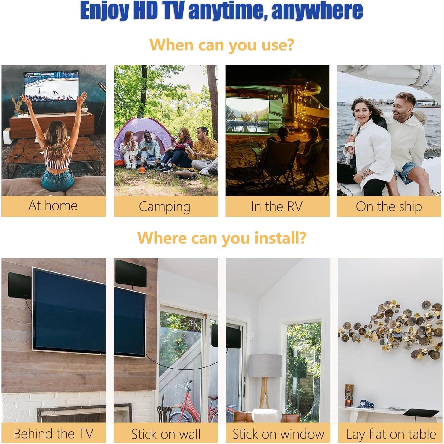 Antena de TV 4K HD Merryan Amplificada 360° 563 km