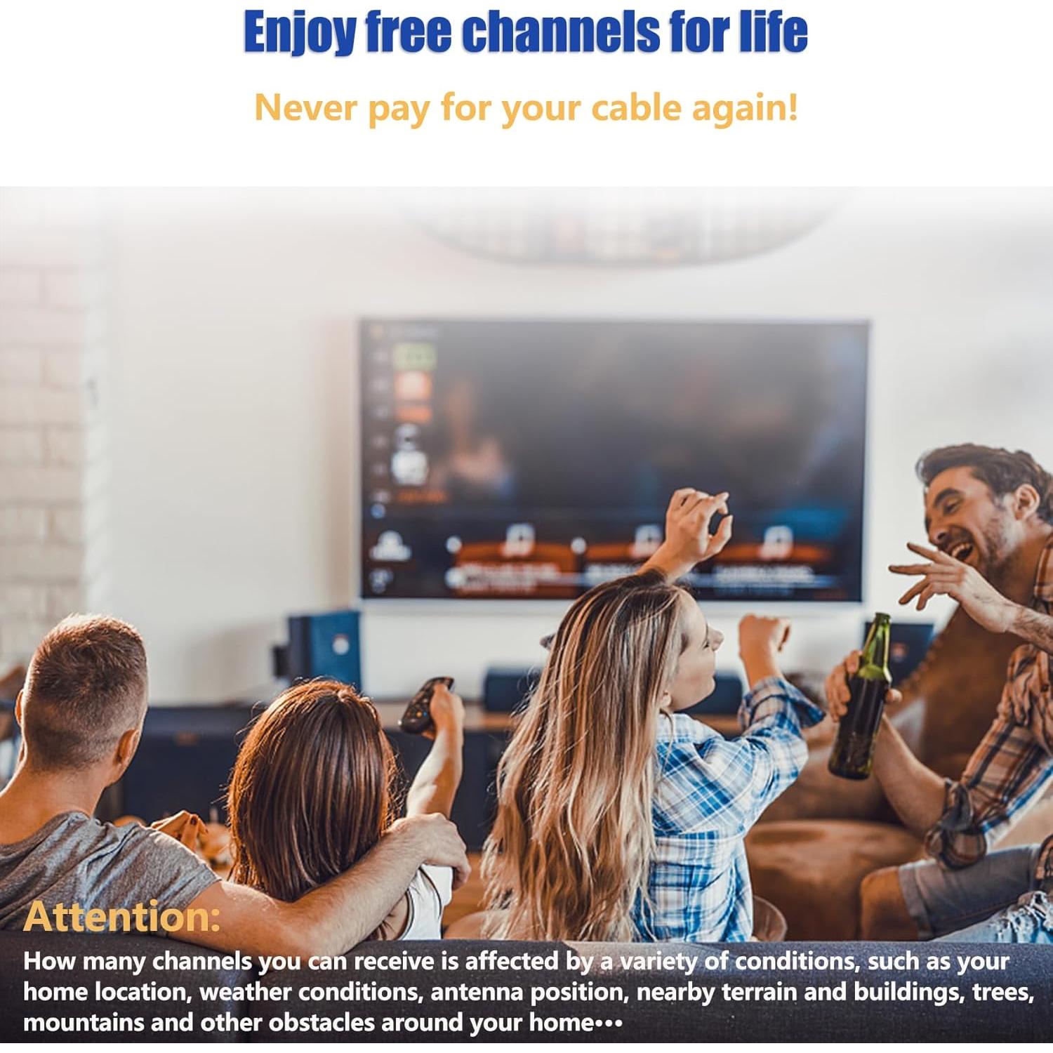 Antena de TV 4K HD Merryan Amplificada 360° 563 km