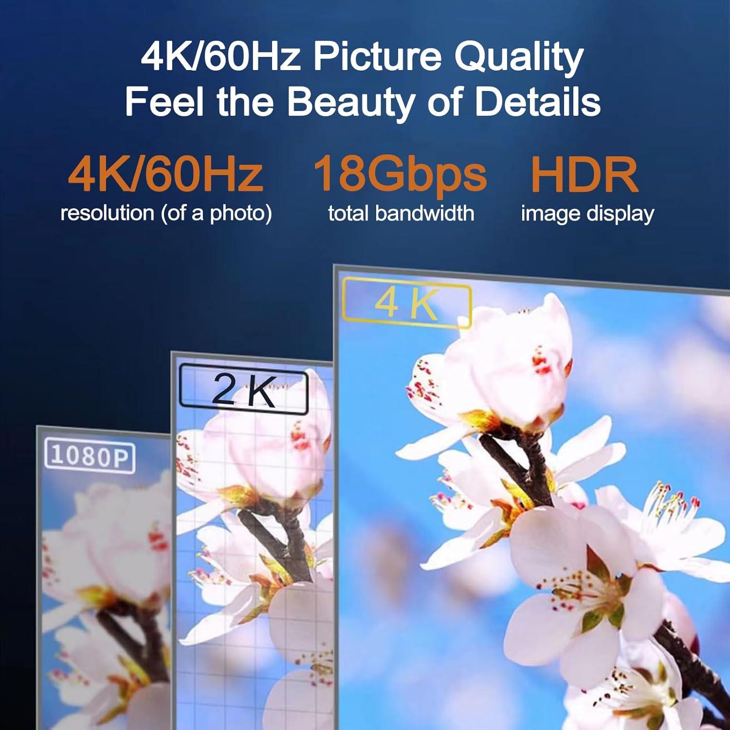 Cable HDMI 4K 15.24 m Eareyesail 18Gbps Soporta PS5 Xbox