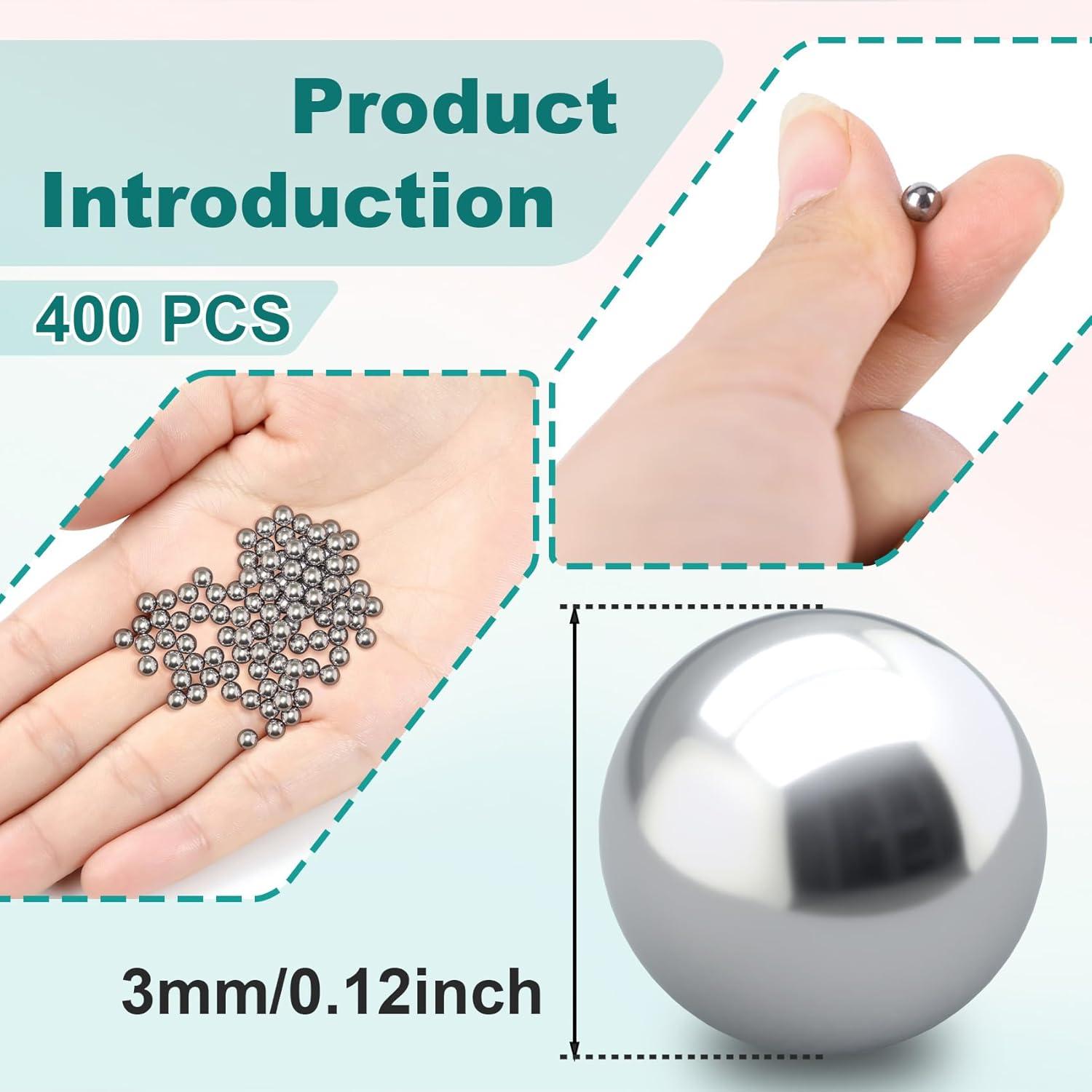 Bolas de Mezcla de Pintura ANCIRS 400 Pcs Acero Inoxidable 3mm