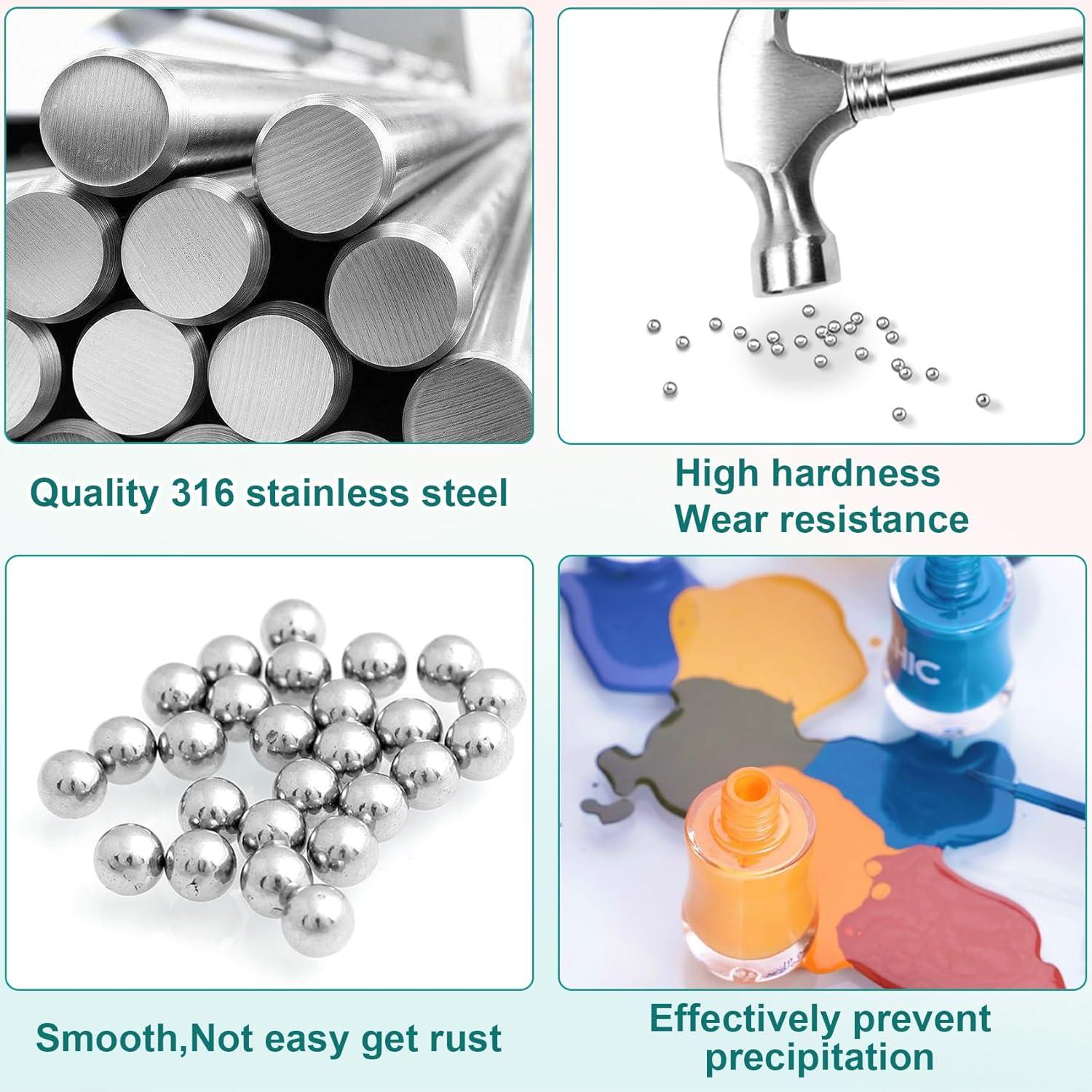 Bolas de Mezcla de Pintura ANCIRS 400 Pcs Acero Inoxidable 3mm