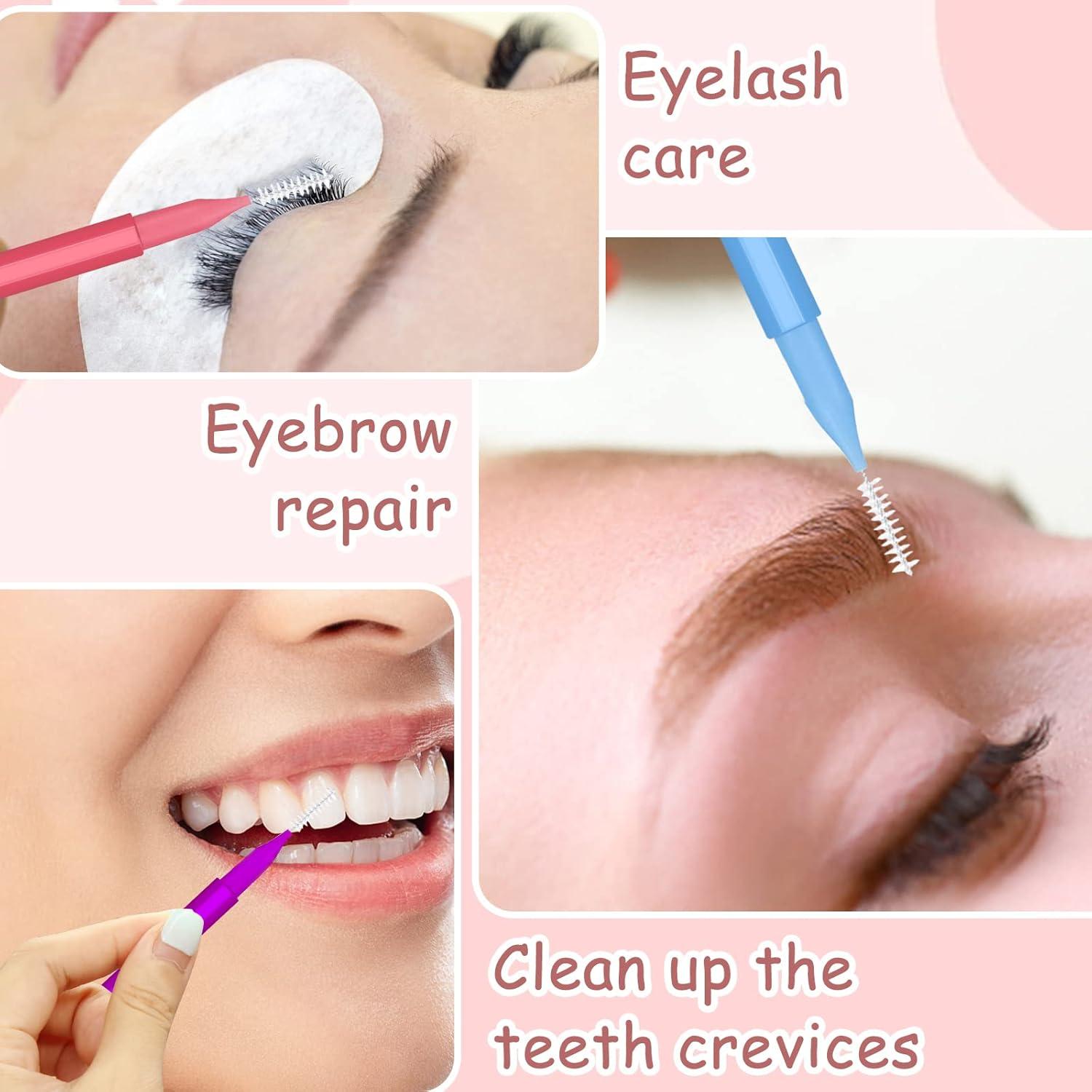 100 Cepillos Micro para Cejas y Pestañas CANIPHA - 10 Colores