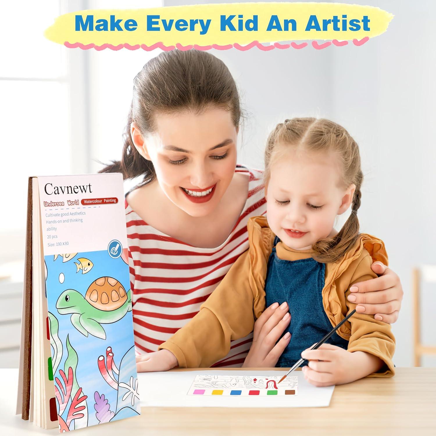 Set de Pintura Acuarela Cavnewt 4Pack para Niños