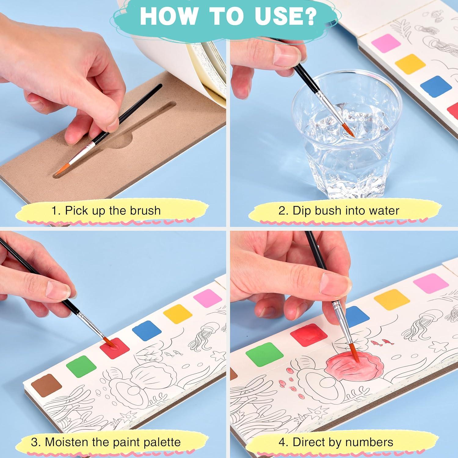 Set de Pintura Acuarela Cavnewt 4Pack para Niños