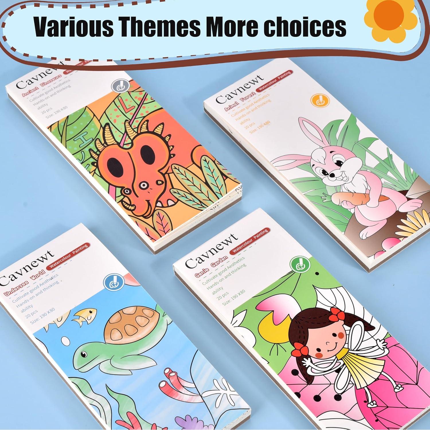 Set de Pintura Acuarela Cavnewt 4Pack para Niños