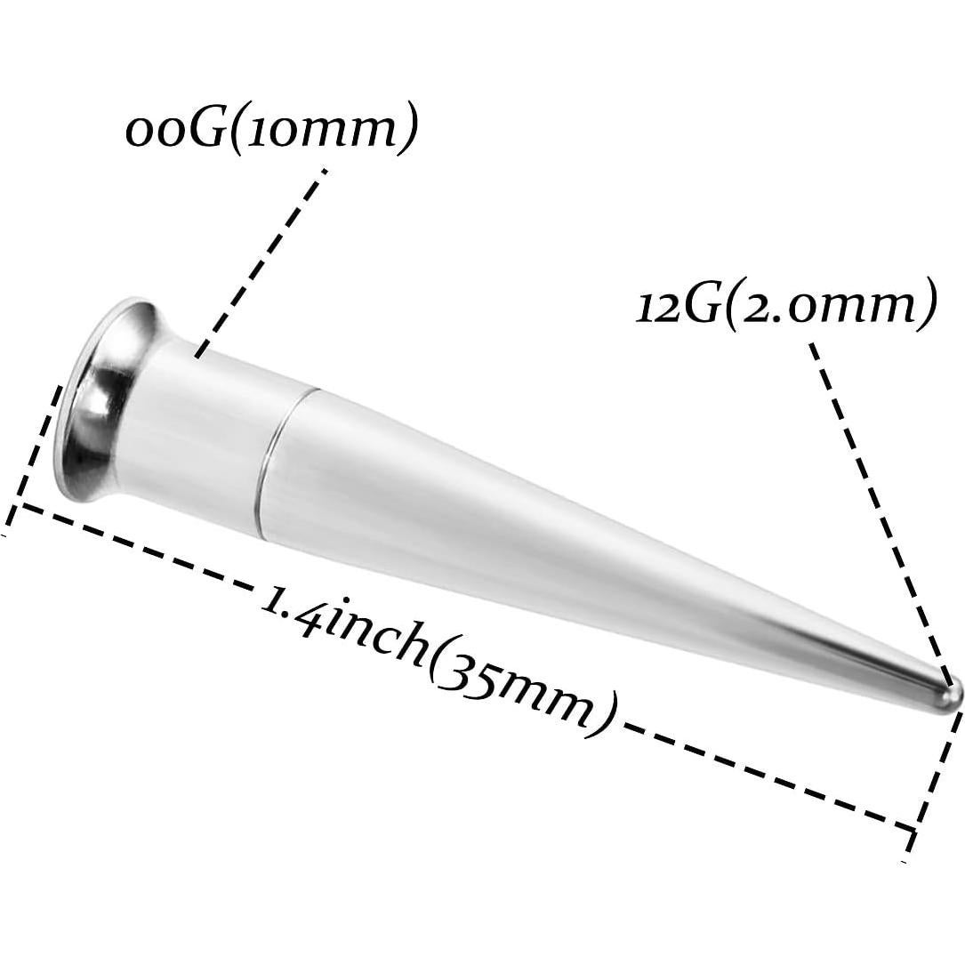 Kit de Estiramiento de Tapones para Orejas Vsnnsns 00G 10mm Acero Quirúrgico