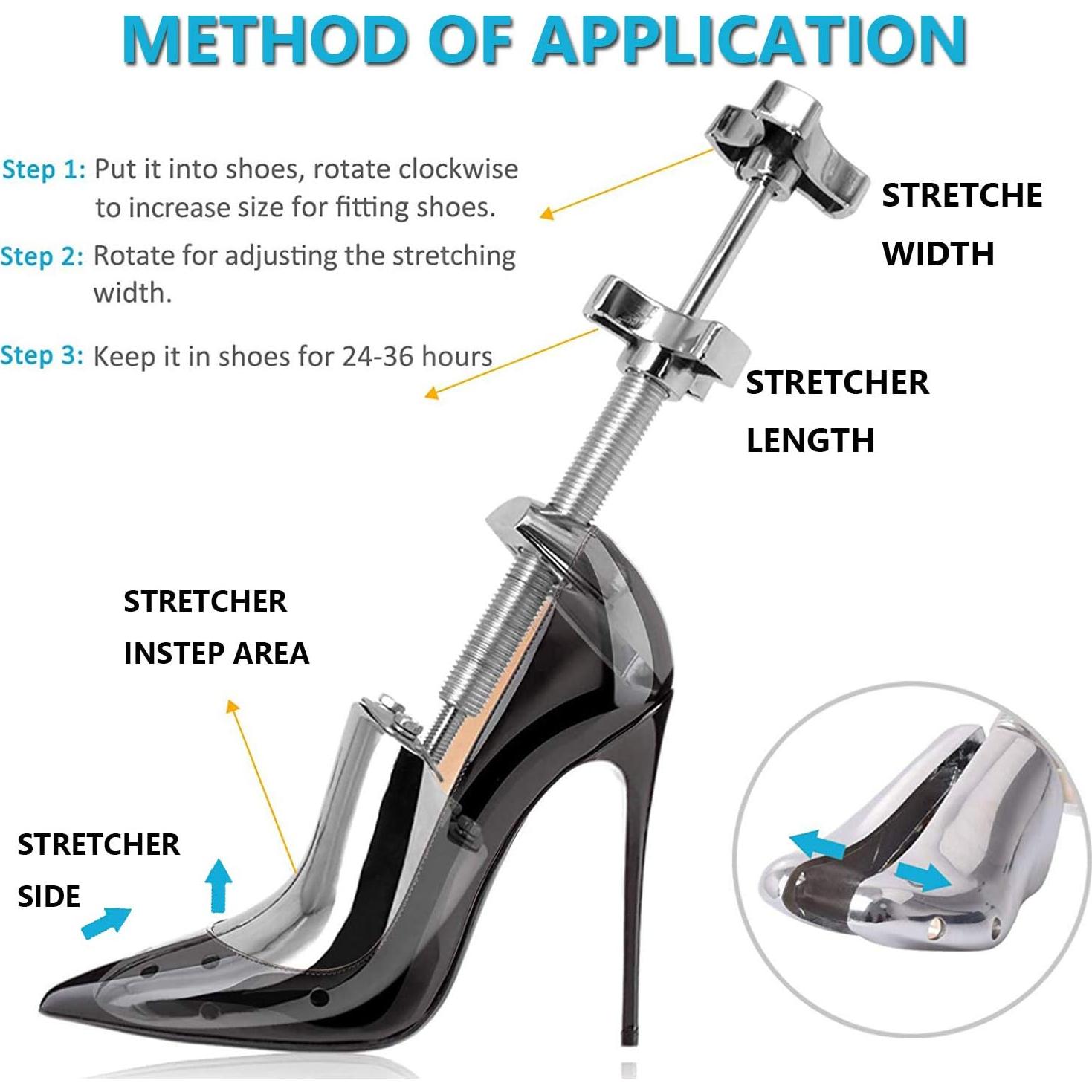Estirador de Zapatos Profesional de Metal Ajustable 2 Piezas