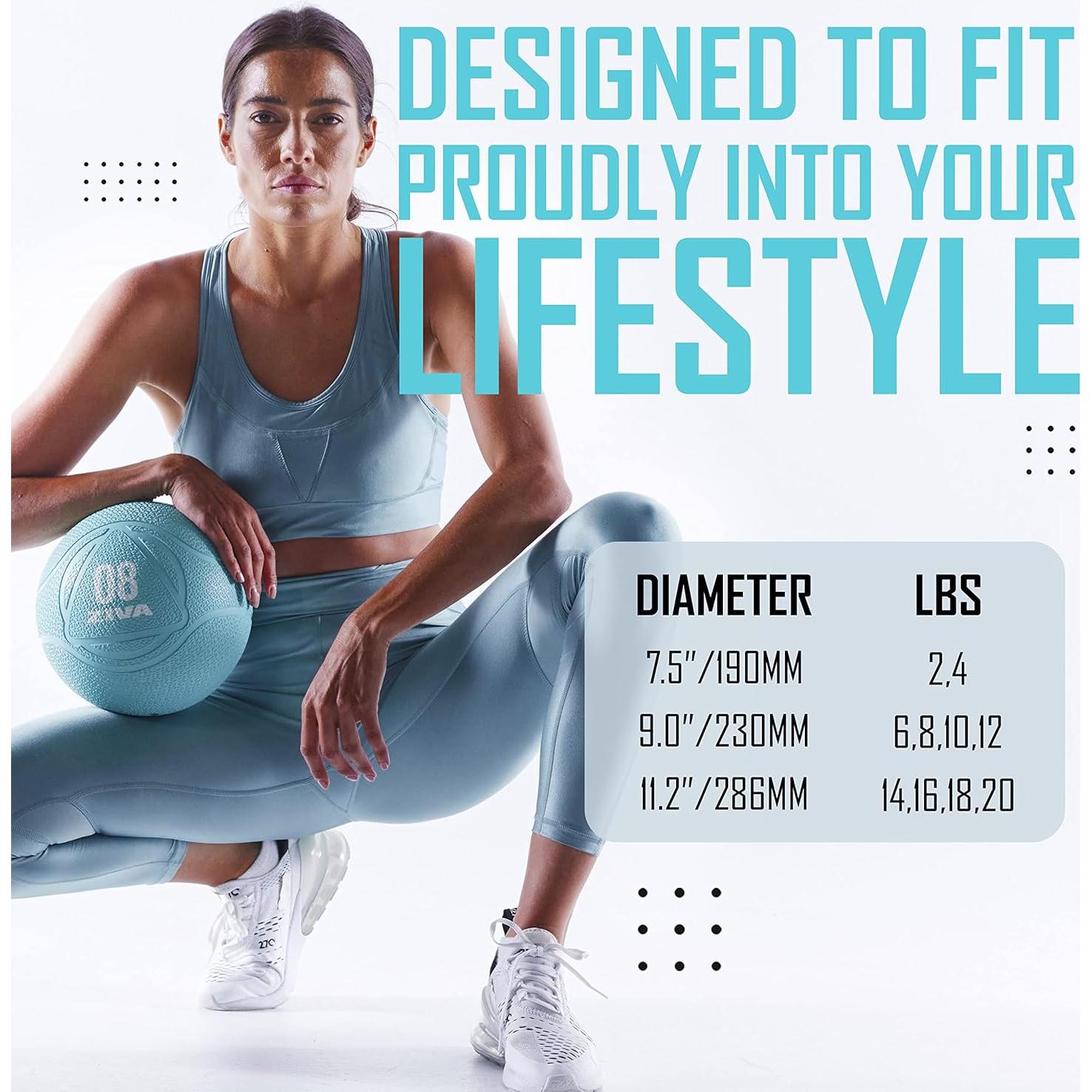 Bola Medicinal ZIVA 1.8 kg Turquesa - Goma Texturizada