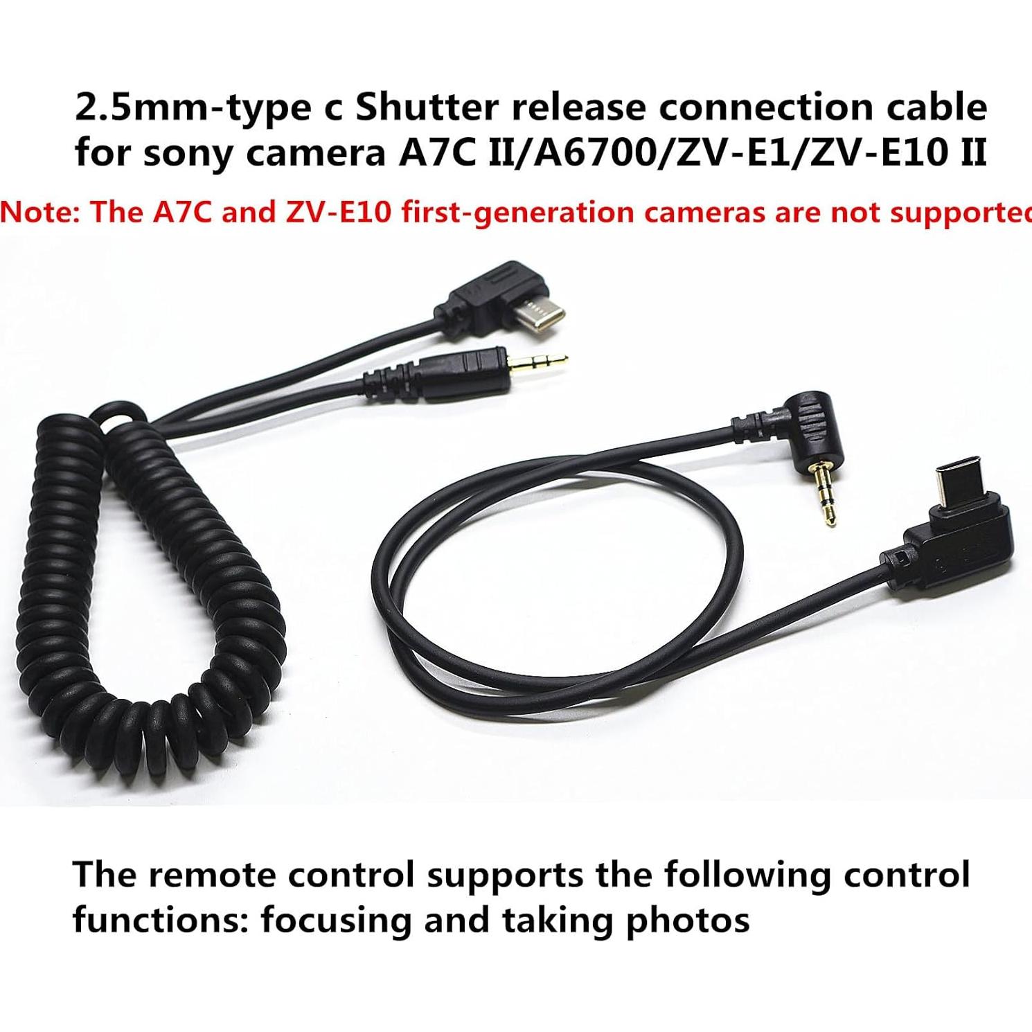 Cable de liberación obturador USB tipo C 2.5mm para Sony A7C II