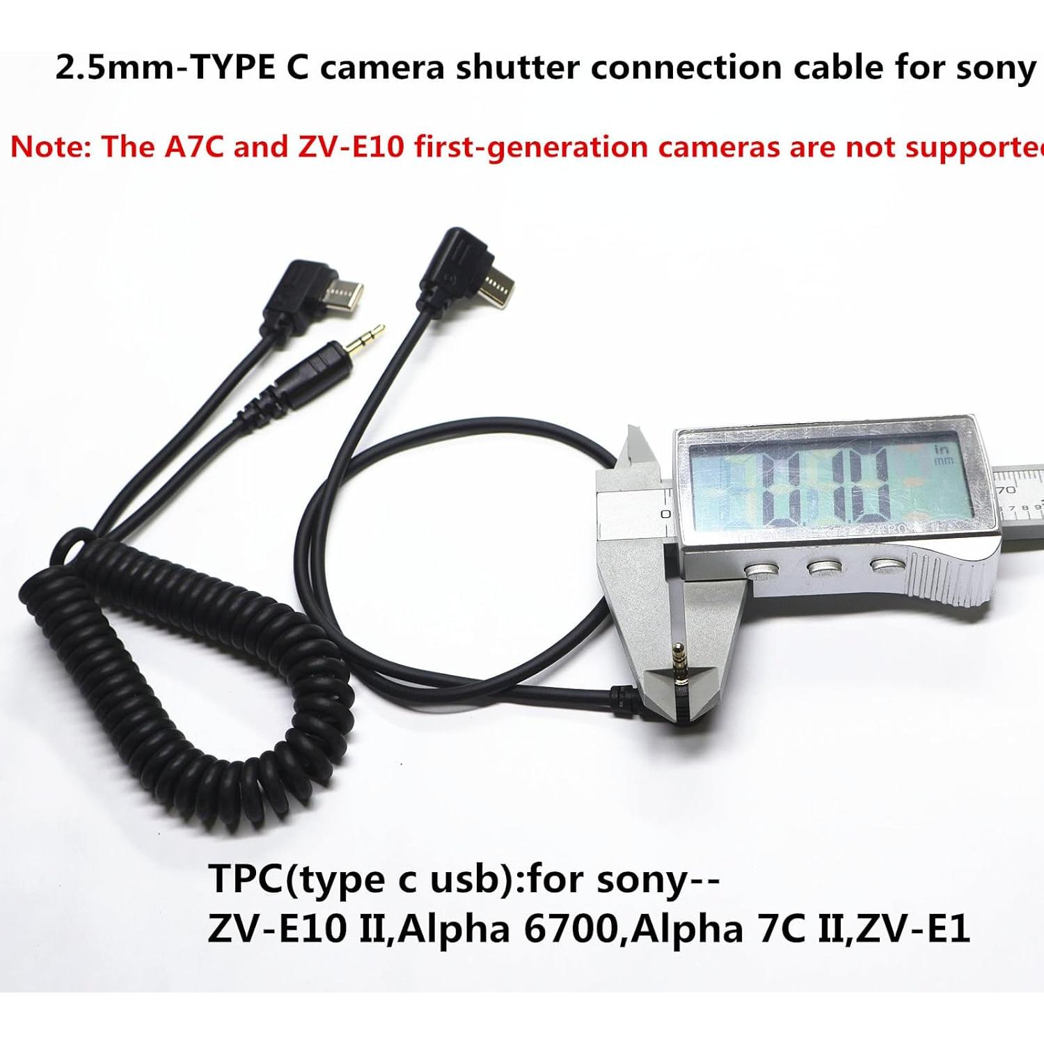 Cable de liberación obturador USB tipo C 2.5mm para Sony A7C II