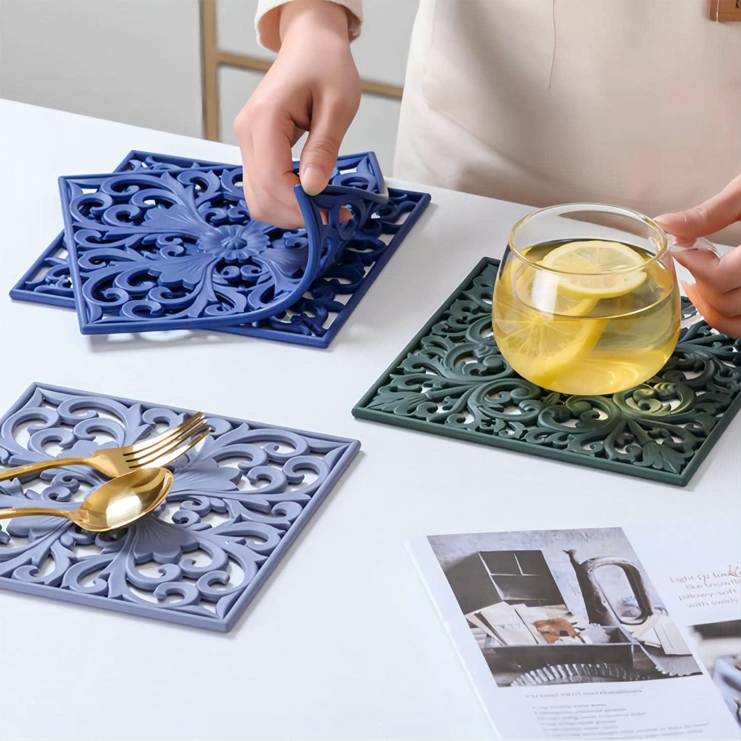 Trivetes de Silicona Kalsreui 3 Piezas Gris 18x18 cm