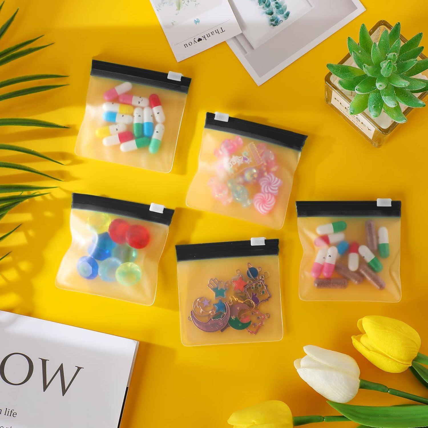 Juego de 24 Bolsas de Píldoras Reutilizables Handepo 7.5x7.5cm