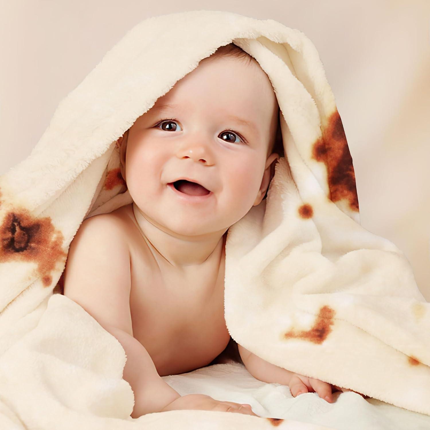 Manta de Tortilla Burrito SeaRoomy Beige 91 cm Suave y Divertida