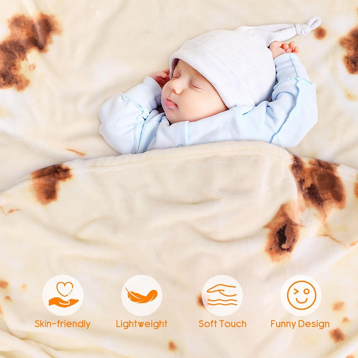 Manta de Tortilla Burrito SeaRoomy Beige 91 cm Suave y Divertida