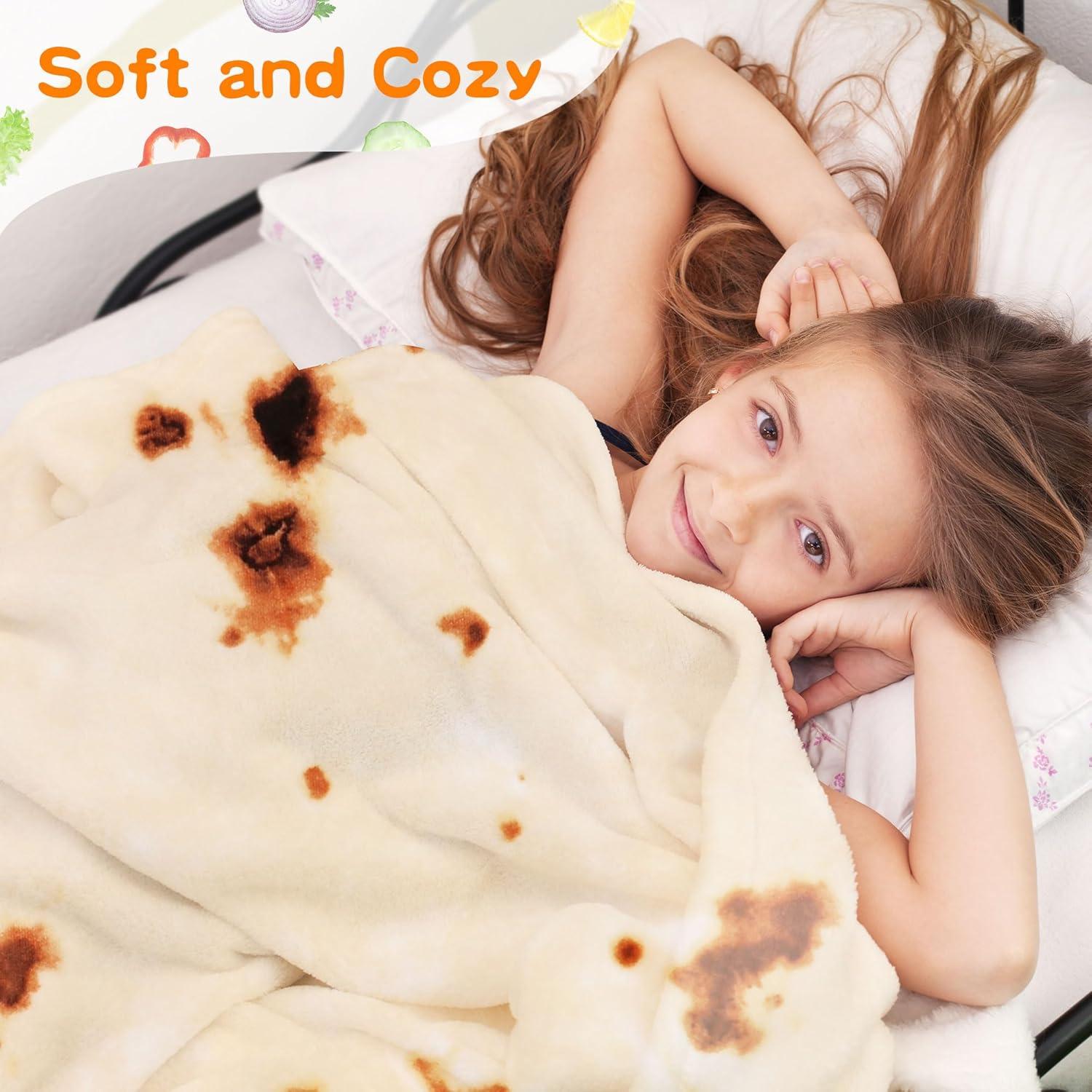 Manta de Tortilla Burrito SeaRoomy Beige 91 cm Suave y Divertida