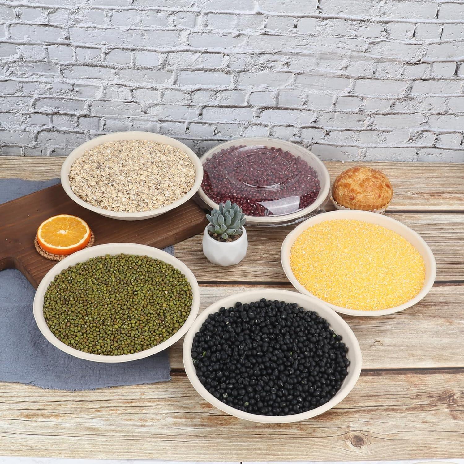 Tazones desechables redondos JAYEEY 24 oz con tapas - 50 unidades