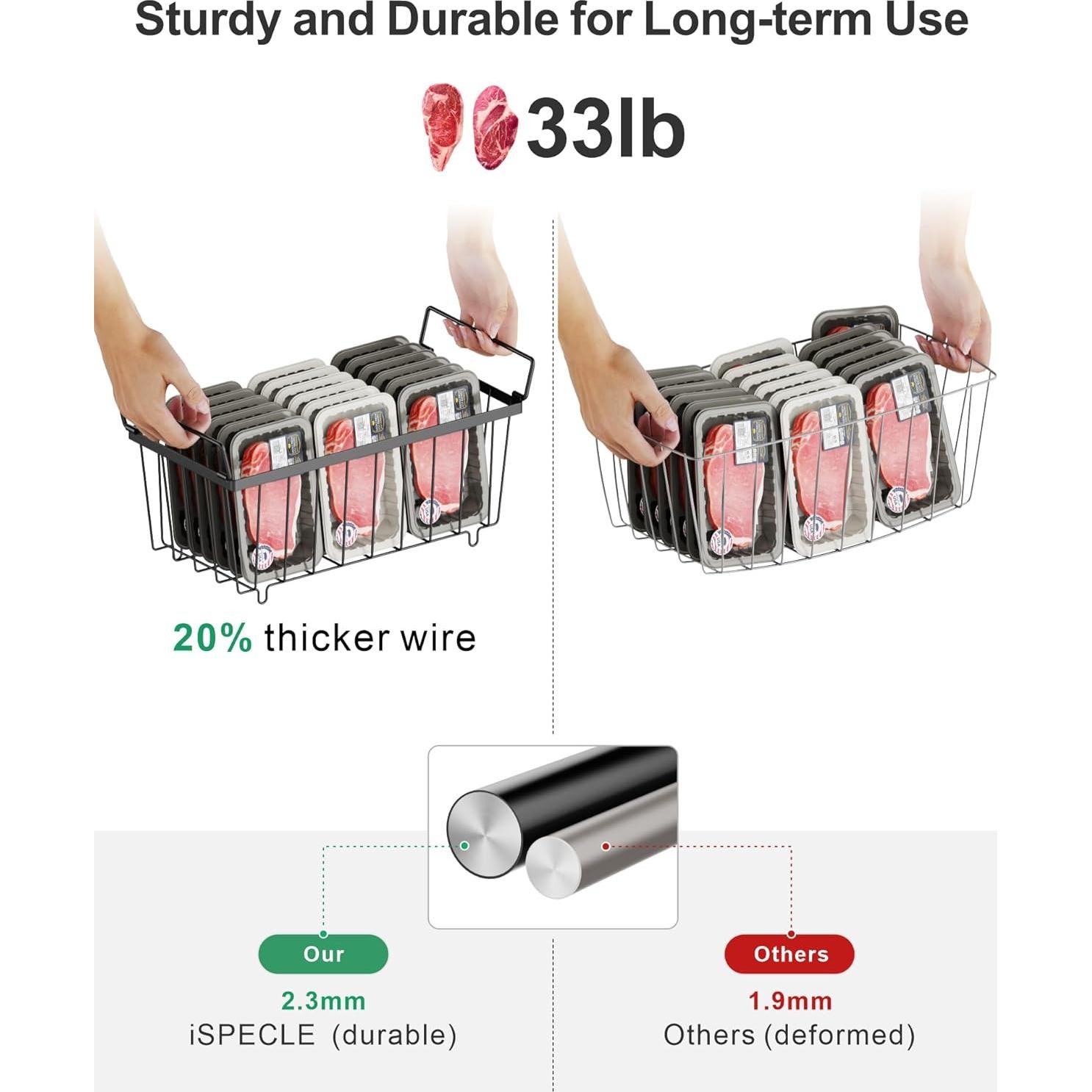 Organizadores de Congelador iSPECLE - 4 Bins Apilables 37.34x18.03cm