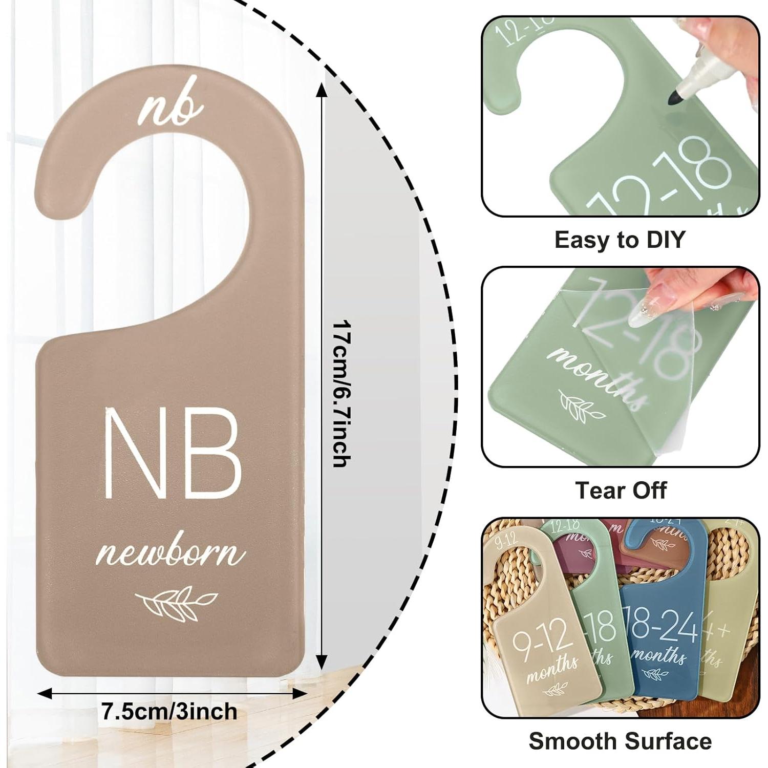 Divisores de Armario para Bebés Whaline, 8 Piezas Acrílico 17x7.5cm