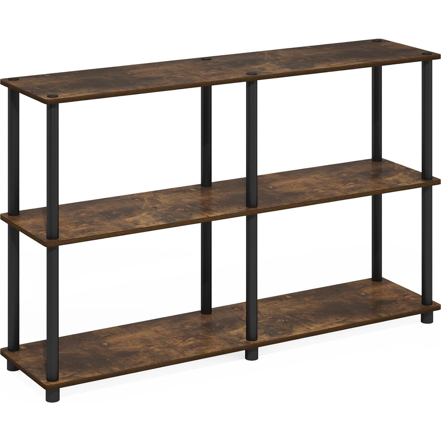 Estante de Almacenamiento Furinno Turn-N-Tube 3 Niveles Pino Ámbar/Negro